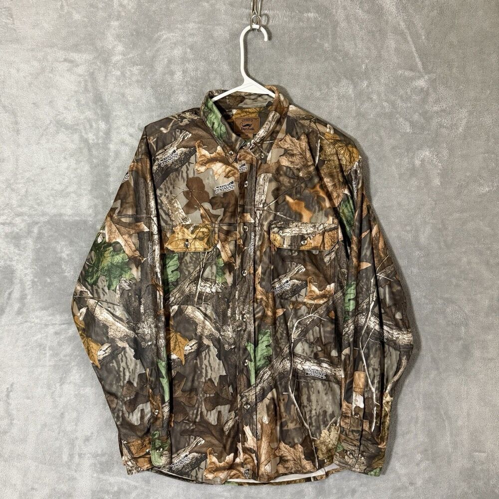 Duxbak Men's M Advantage Timber Camouflage Button Up Long Sleeve Shirt Hunting